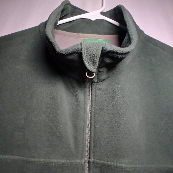 L.L. Bean Mens Fleece Full-Zip Vest Size Large Lightweight Outdoor Layer Green/G - Picture 12 of 16